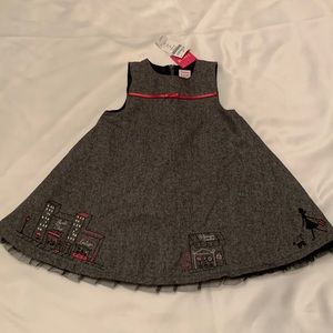 GYMBOREE 2 piece Outfit, size 18-24 Month, gray and pink with black lini…